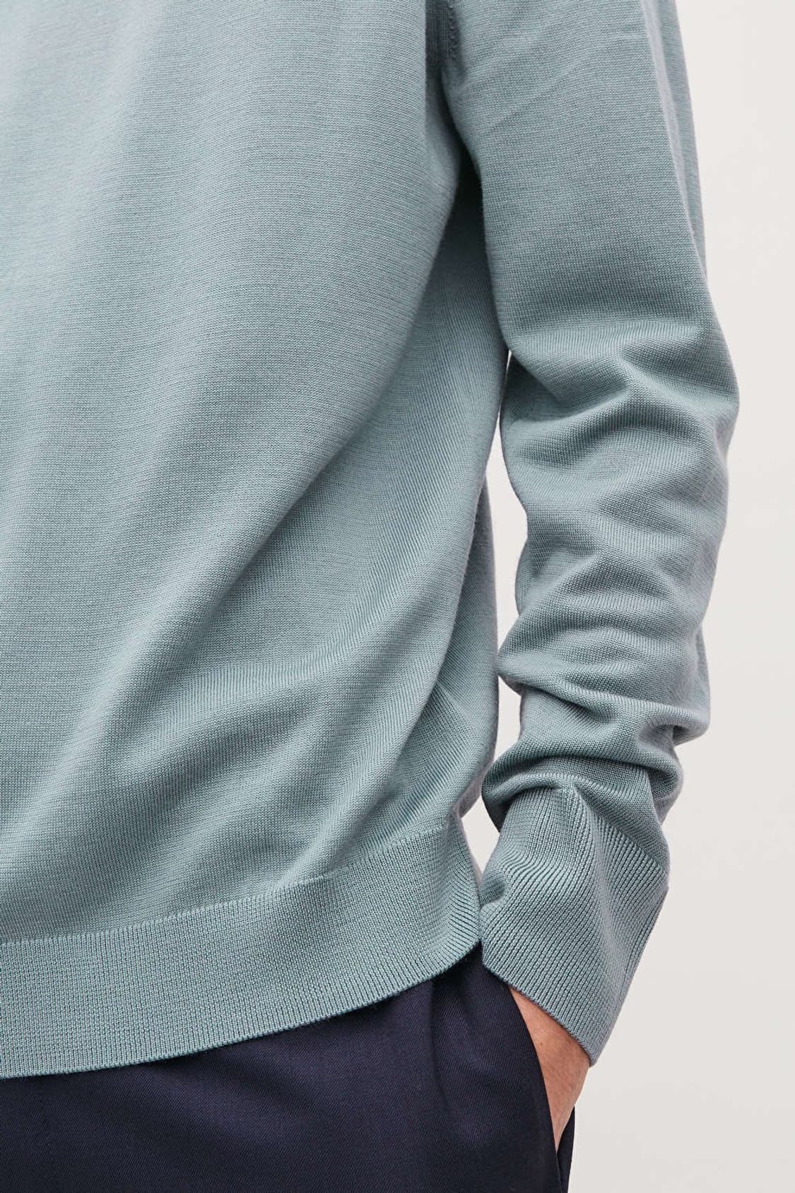 코스(COS) 메리노 크루 넥 스웨터 틸 블루 상품이미지4