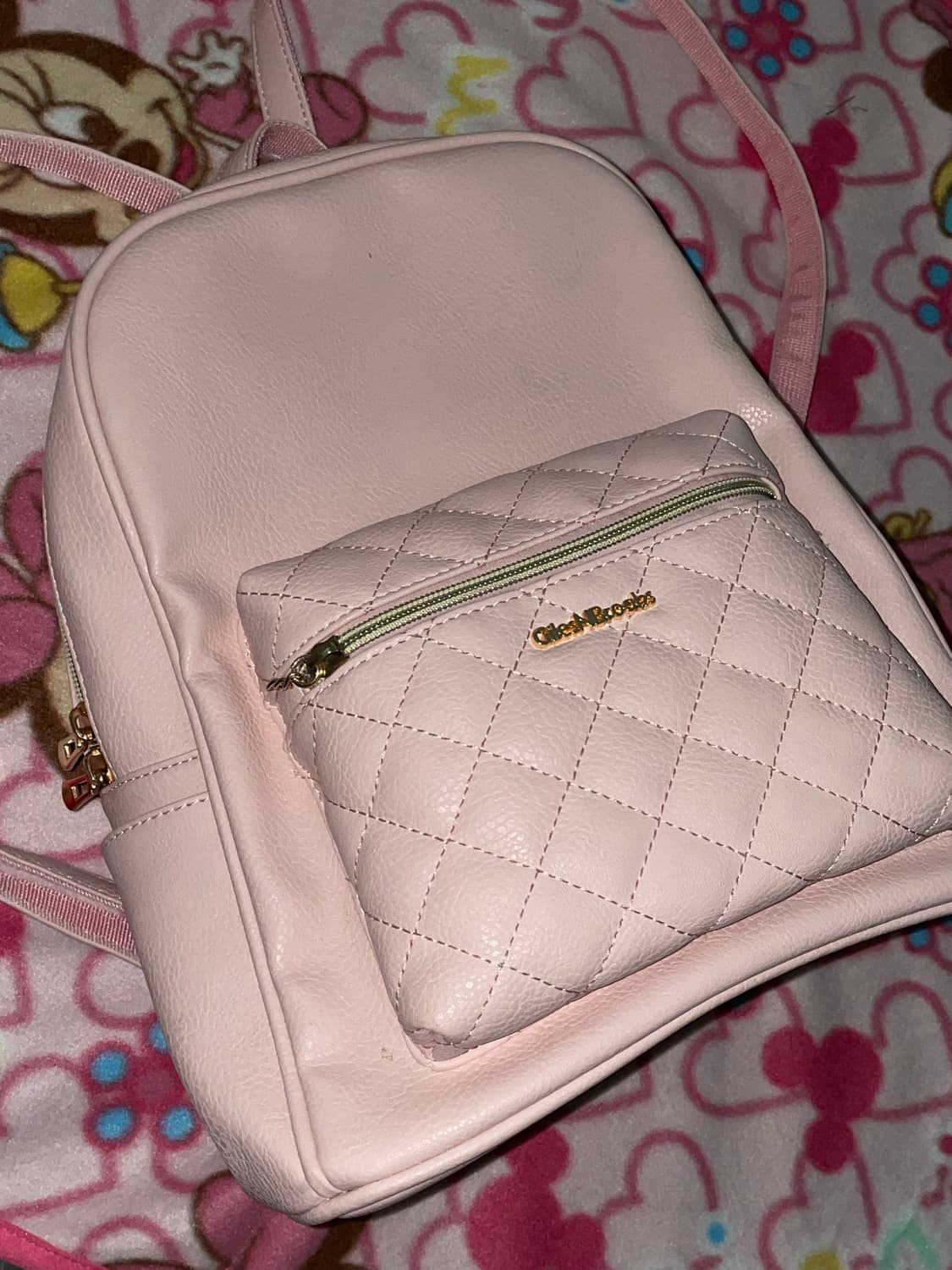 딸기우유 연핑크 갸루 핀터깔 백팩 가방 상품이미지3