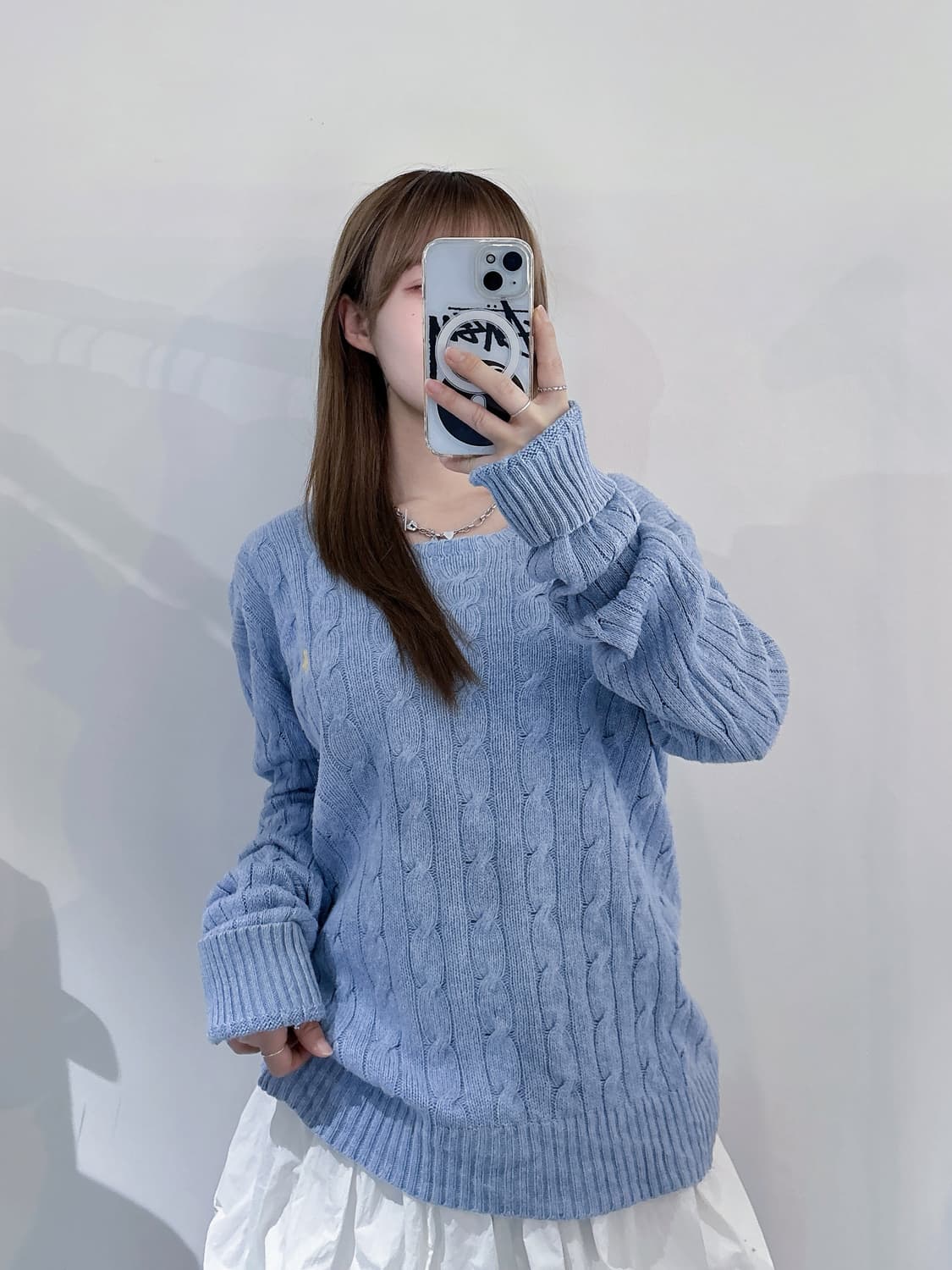 폴로랄프로렌 레몬포니 베이비블루 케이블 니트 상품이미지1