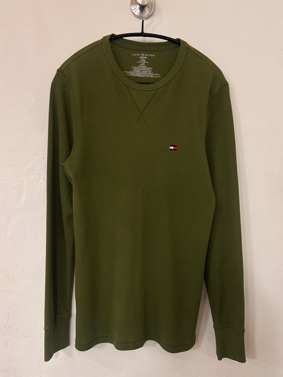 타미힐피거 올리브색 와플 긴팔 티셔츠 S (90) 상품이미지1