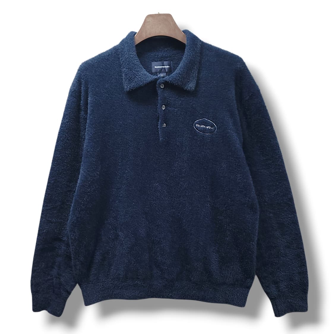 [L] 디스이즈네버댓 네이비 샤기 카라티셔츠 상품이미지1