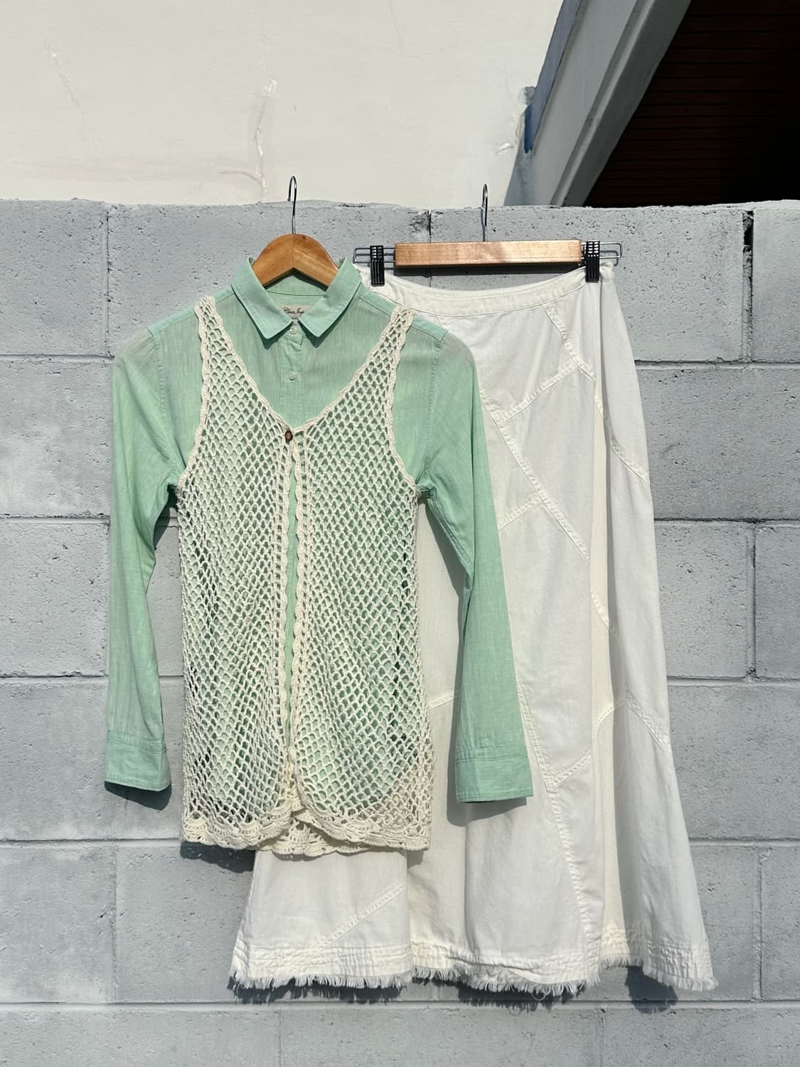 화이트 코튼 프린지 스커트 상품이미지5