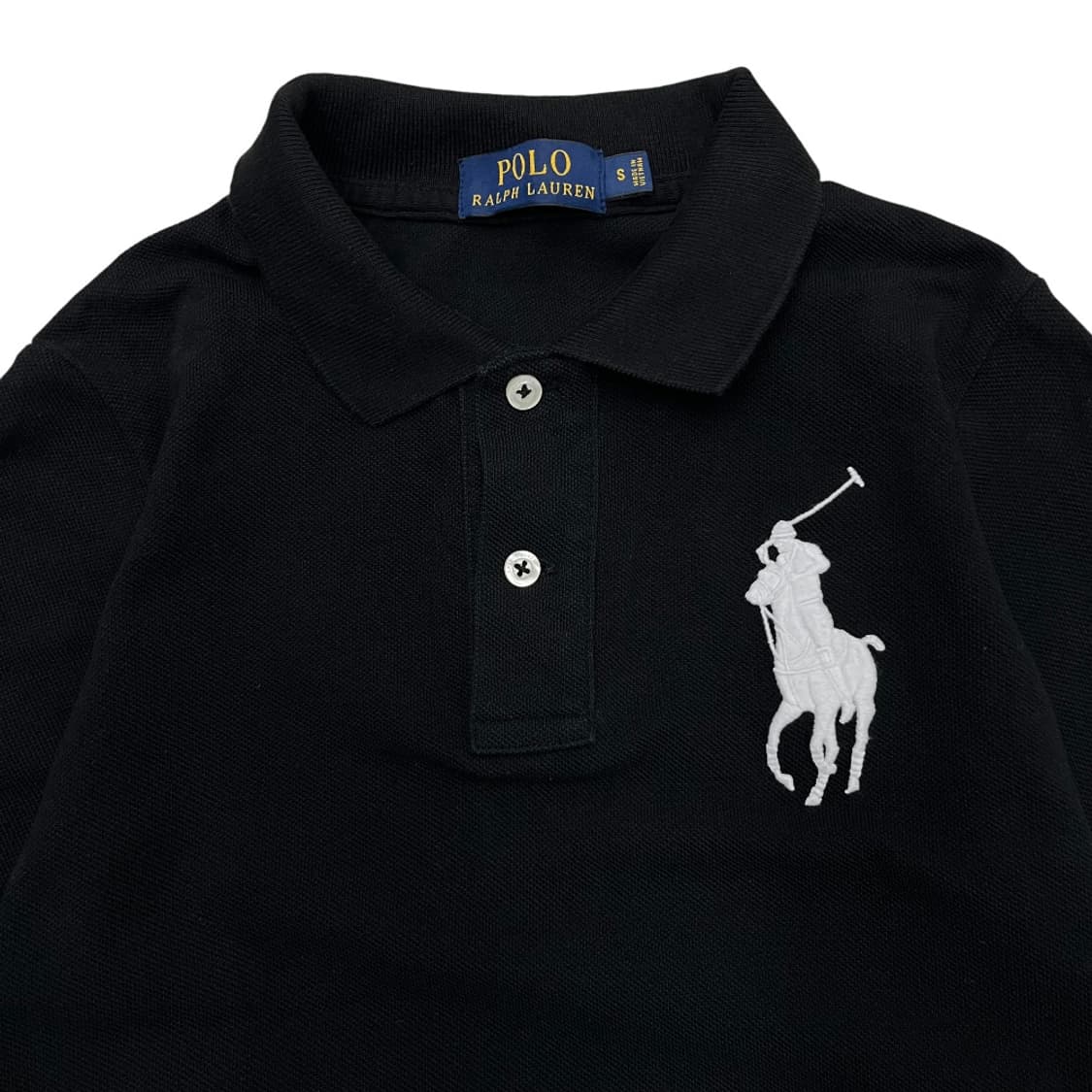 폴로 랄프로렌 화이트 빅포니 블랙 카라티 S 상품이미지4