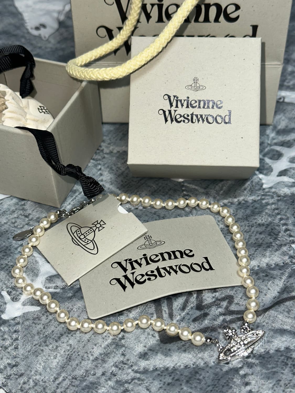 풀박스) 비비안웨스트우드 미니 바스 릴리프 초커 실버 상품이미지1