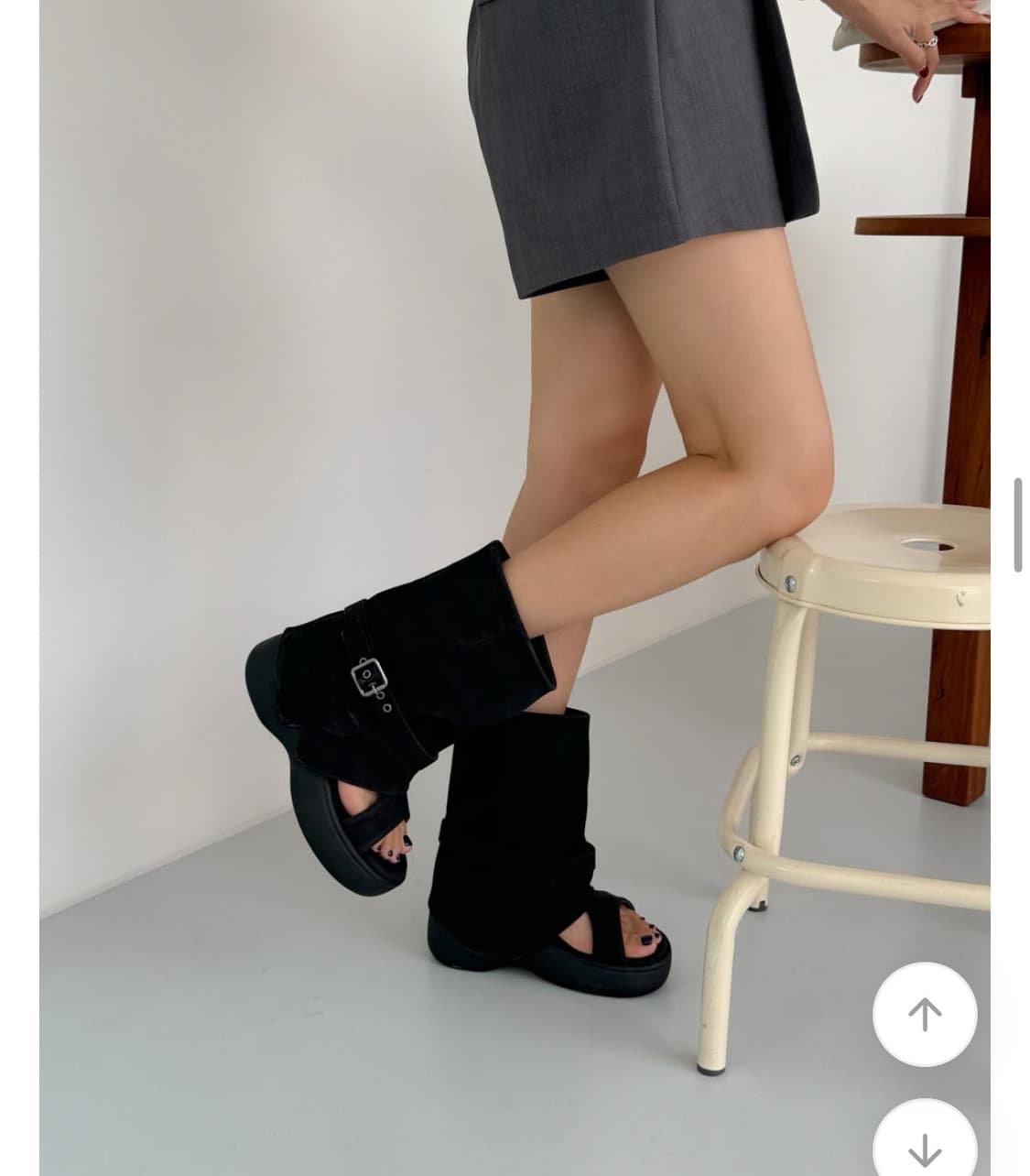 샌들 통굽 플랫폼 발목 벨티드 미들부츠 블랙 230 상품이미지3