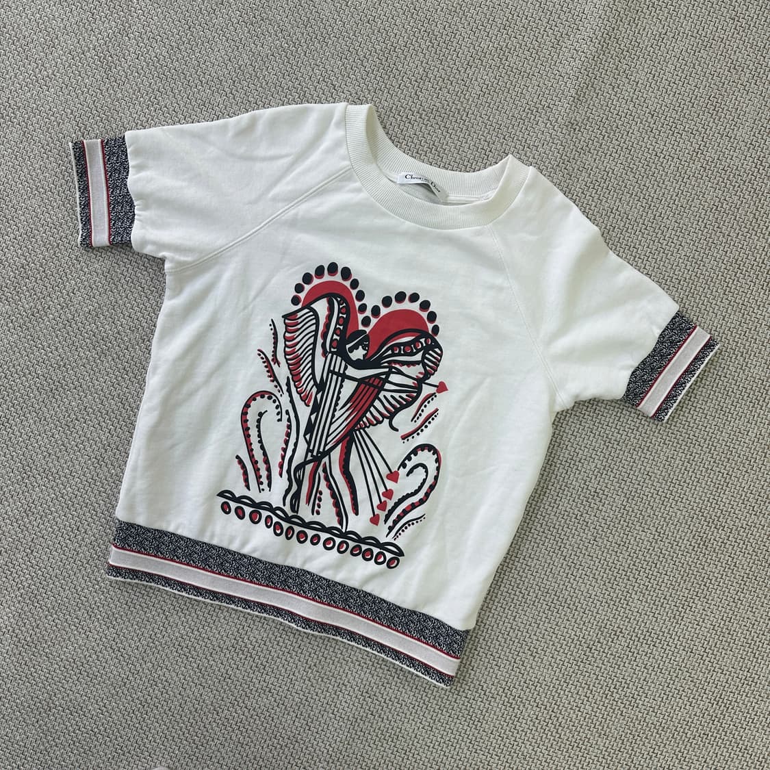 실측확인 빈티지 반소매 큐피돈 모티브 0416D 상품이미지1