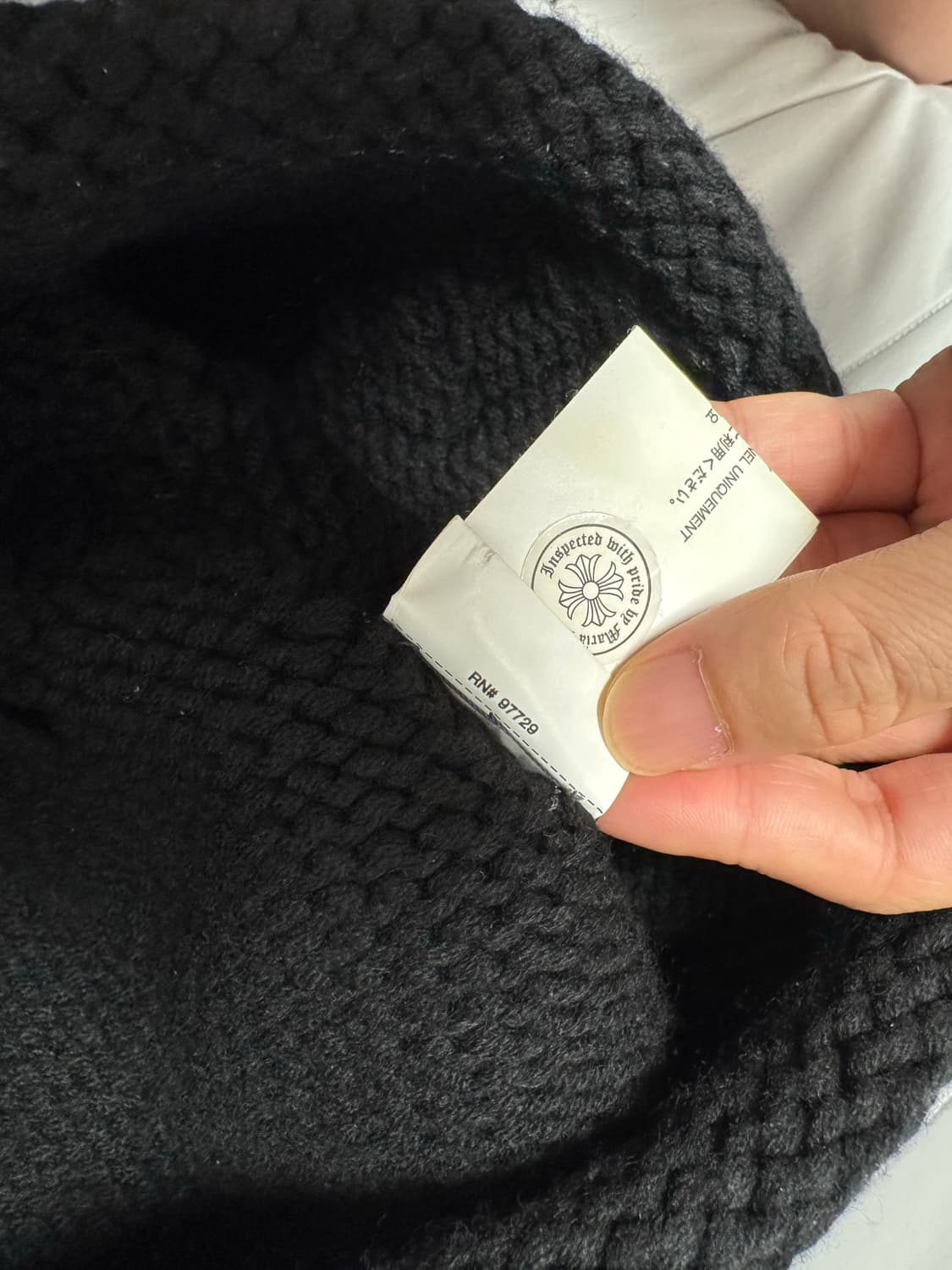 [os] 크롬하츠 플뢰르 레더패치 캐시미어 비니 상품이미지3