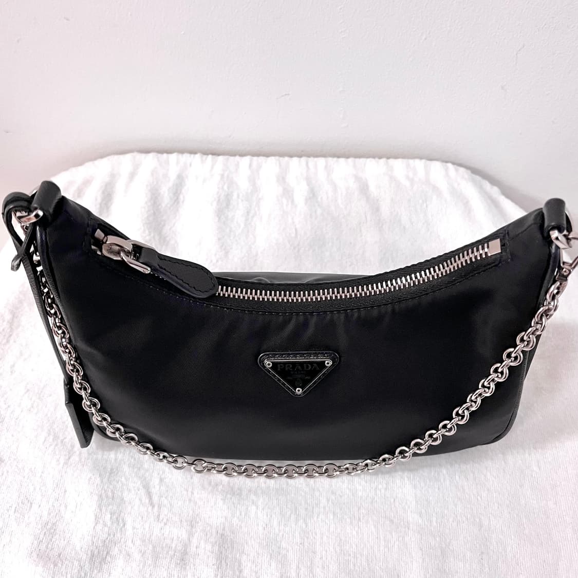 [S급/정품] 프라다 테수토 사피아노 2005 호보백 가방 블랙 상품이미지5