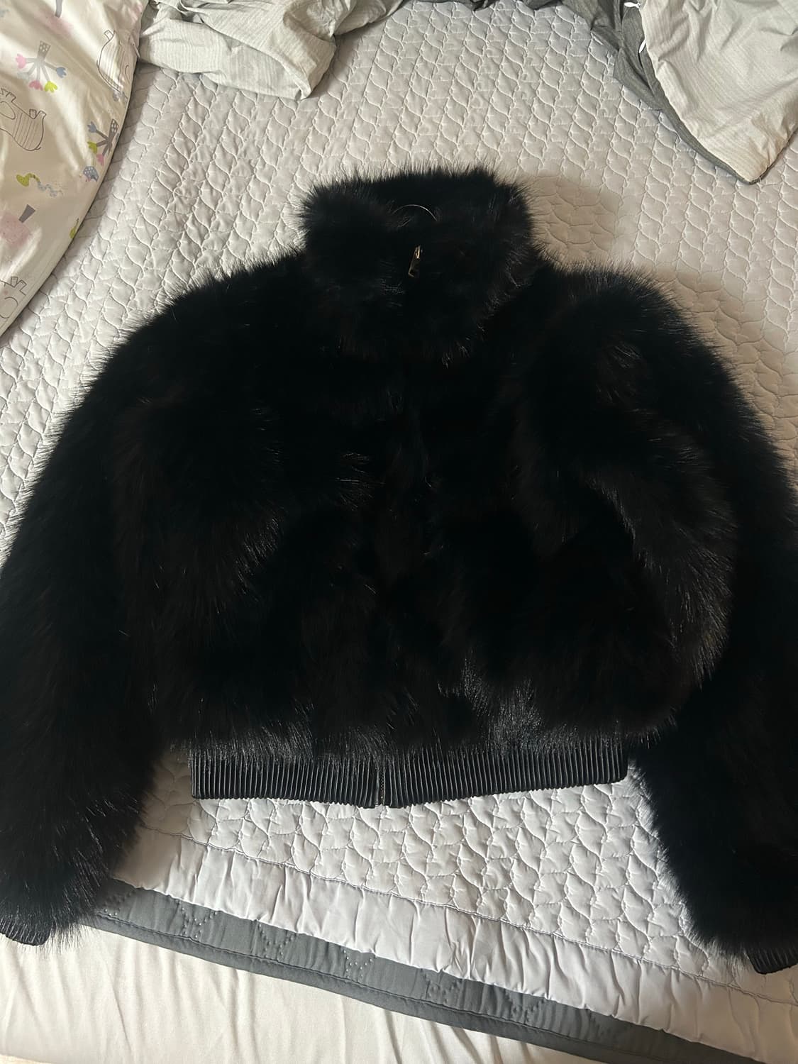 (새상품)자라 페이크 퍼 숏 코트 블랙 XS 상품이미지2