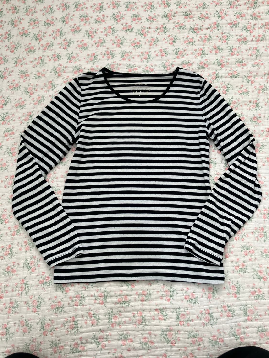 빈티지 블랙 스트라이프 펑키 긴팔 1117 모리걸 y2k 스트릿 갸루 펑 상품이미지3