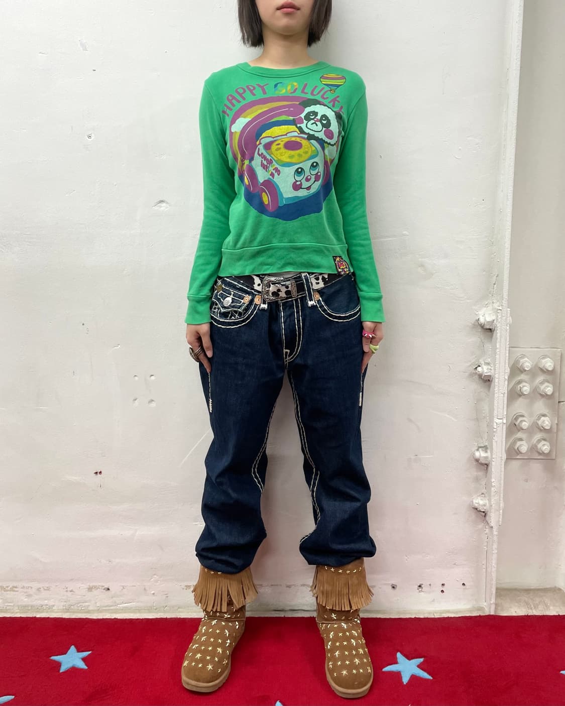 Love Revolution Panda Green Sweatshirt  상품이미지4