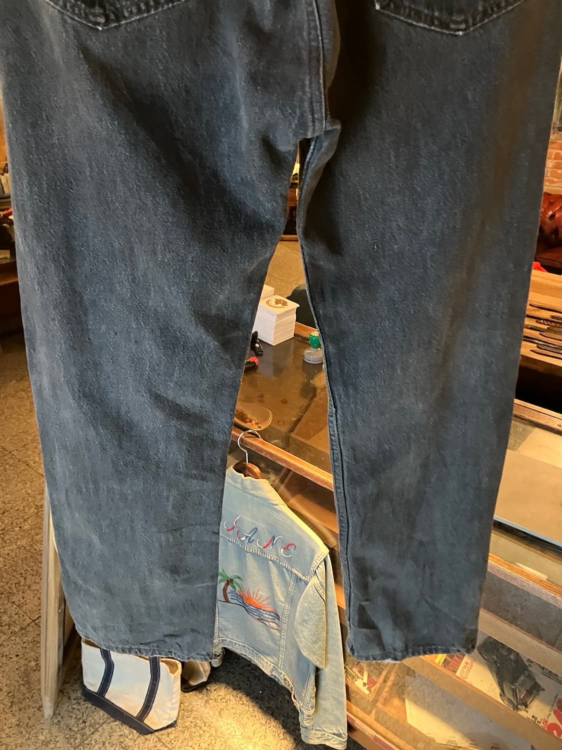 80s USA 빈티지 리바이스 501 블랙 데님 팬츠 상품이미지7