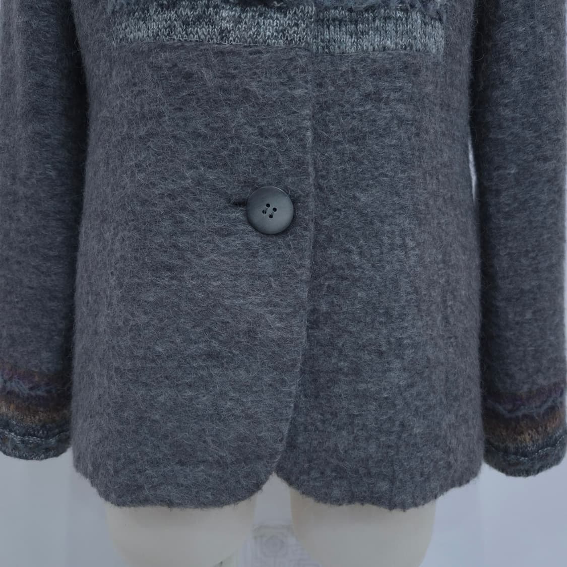 그레이 모헤어 울 코트 상품이미지5