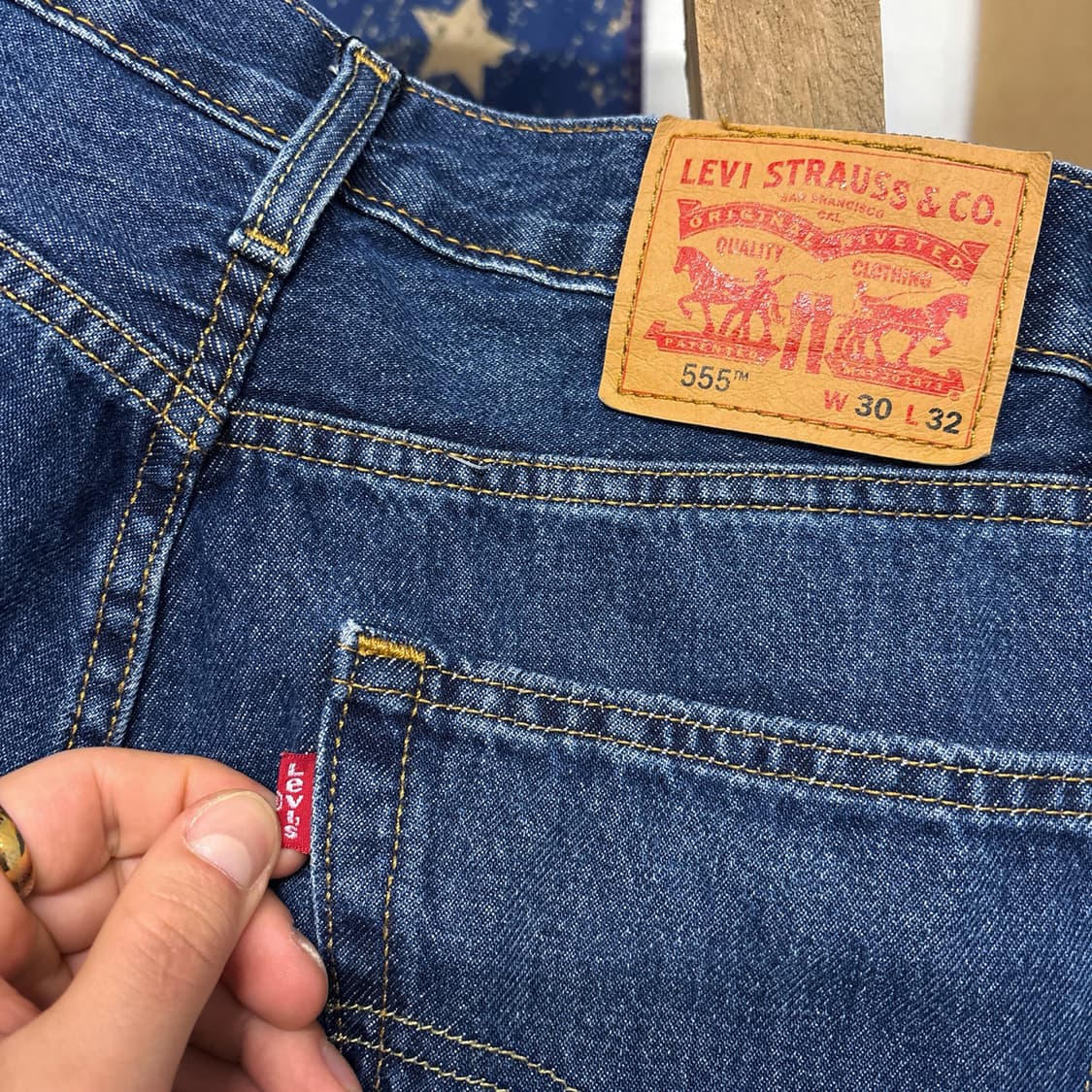 리바이스 555 릴렉스 스트레이트 빈티지 워싱 데님팬츠 N1234 상품이미지7