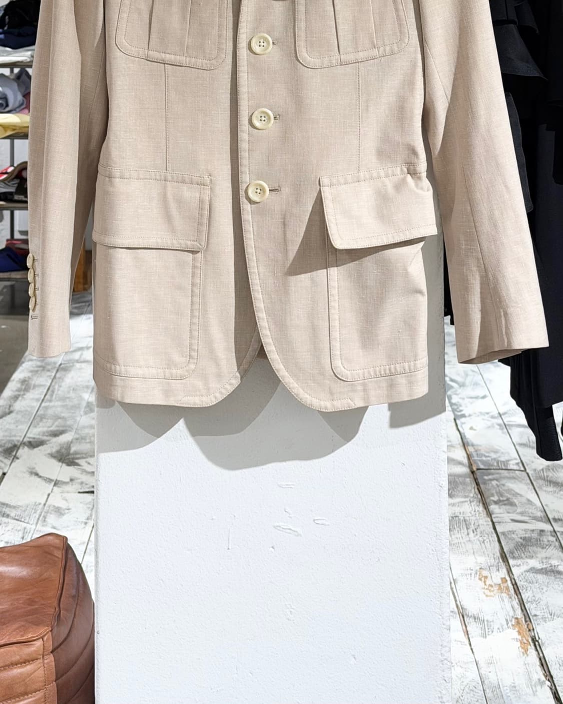 톰포드 베이지 린넨 울 포켓 블레이저 상품이미지5