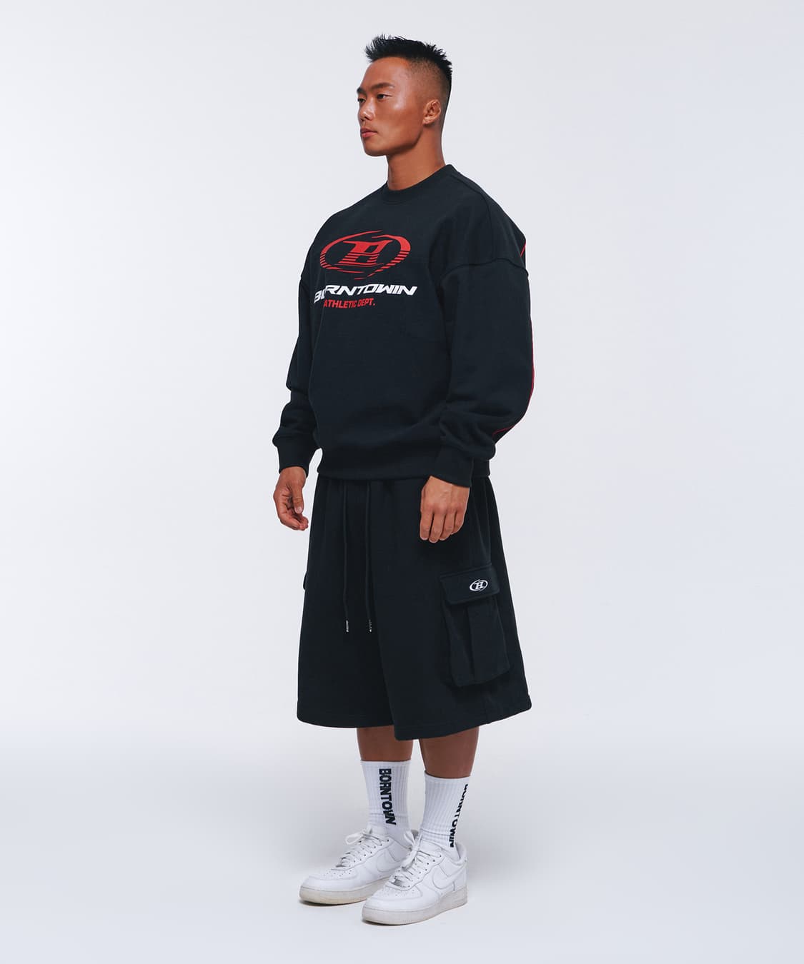 본투윈 25ss 트랙 레드라인 맨투맨 상품이미지6