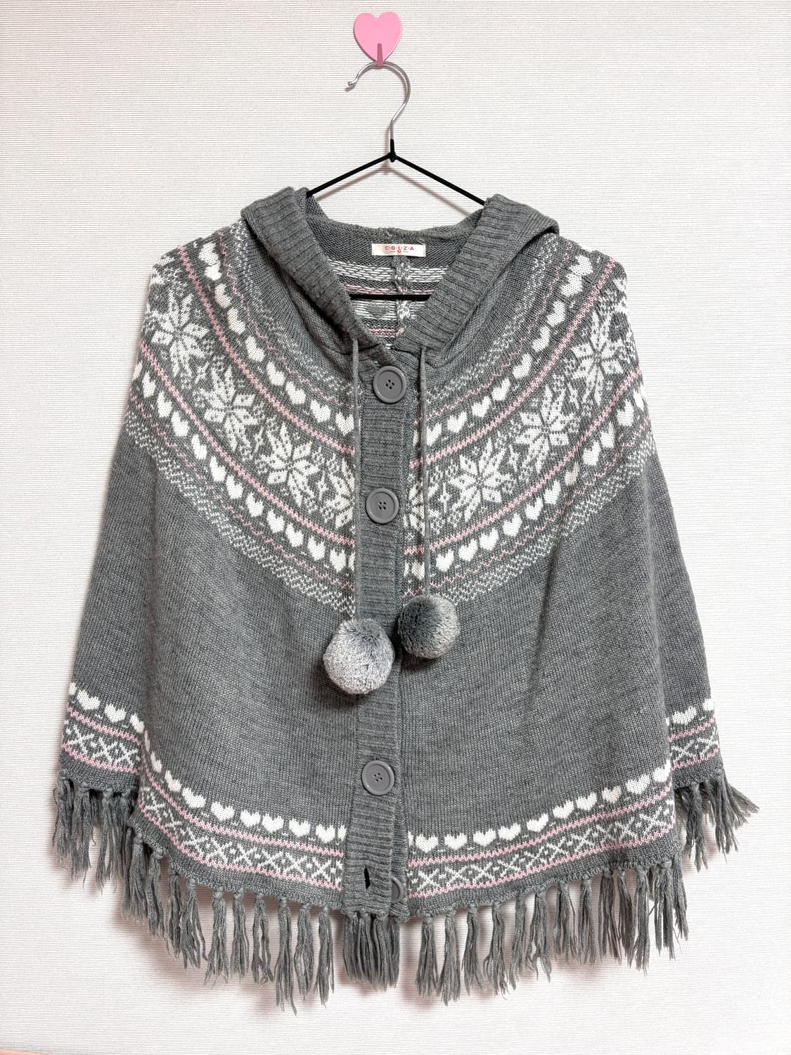 colza 콜자 노르딕 폼폼이 케이프 상품이미지1