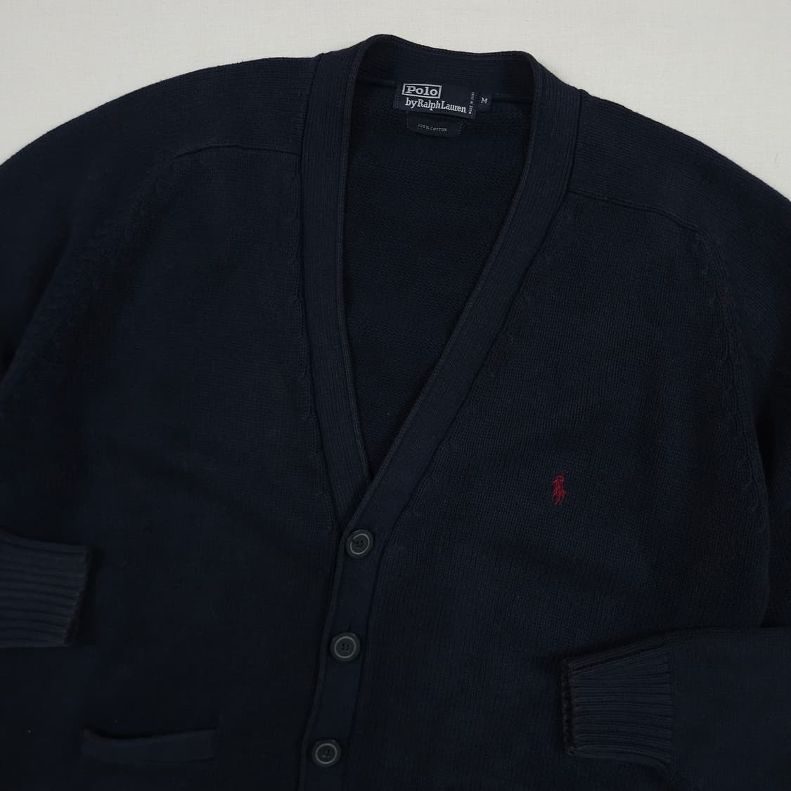 L(100) 폴로 랄프로렌 코튼 가디건 네이비 상품이미지2