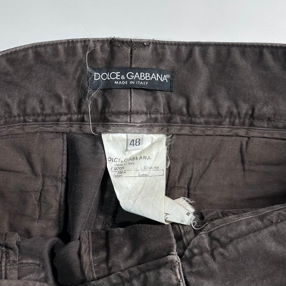 돌체 앤 가바나 다크브라운 디테일 코튼 팬츠  상품이미지7