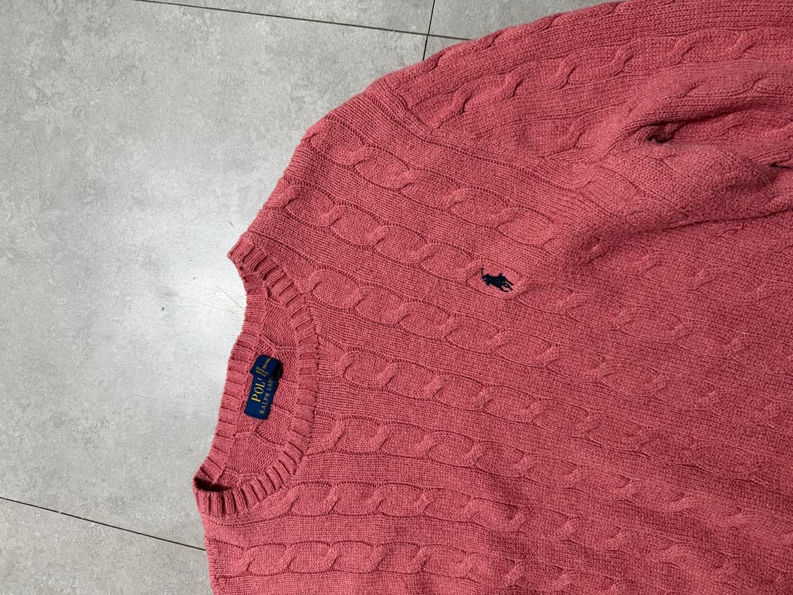  랄프로렌 폴로 파스텔  핑크  빈티지 케이블 니트  100size  상품이미지10
