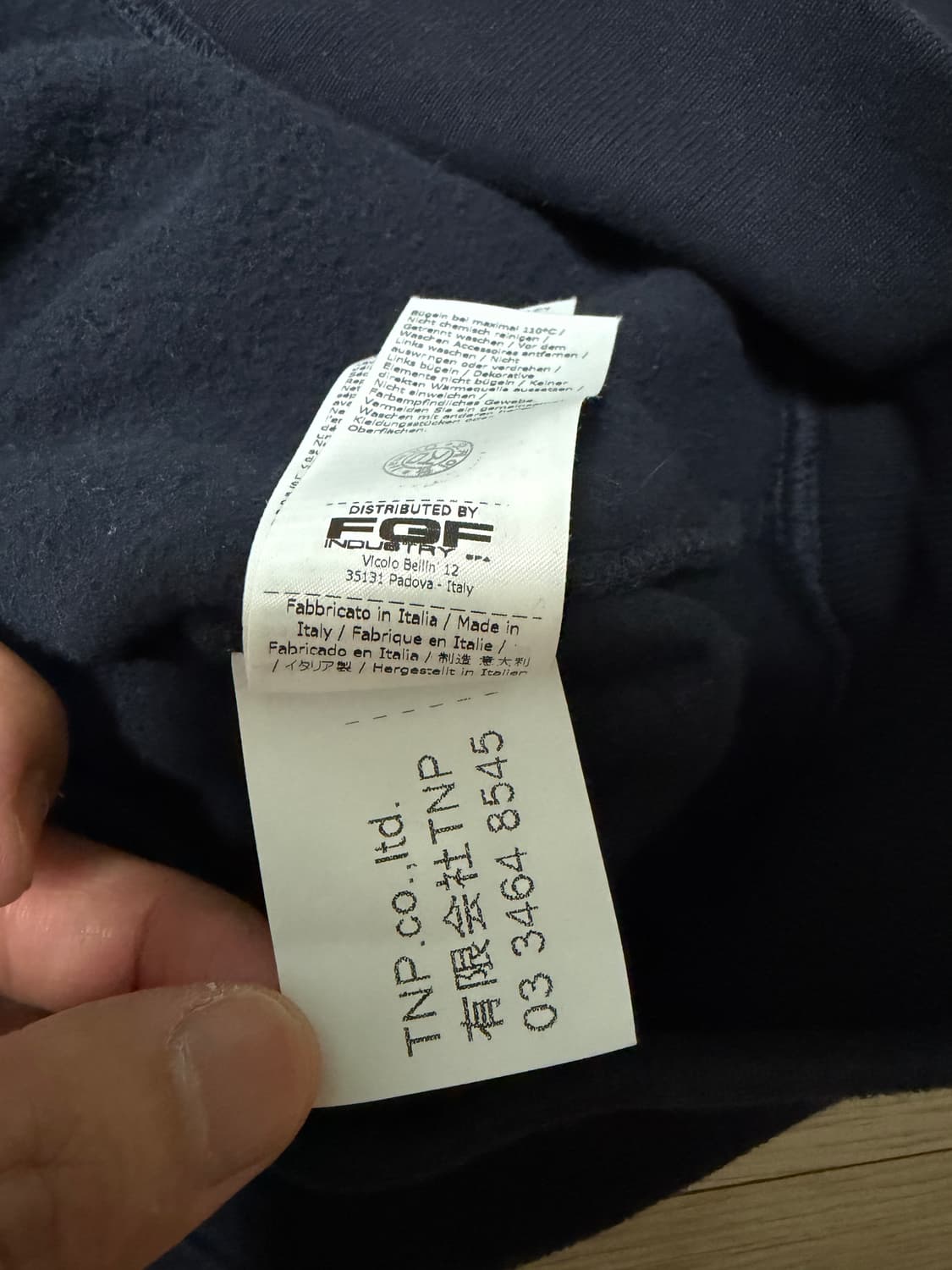 텐씨(Ten-C) 가먼트다잉 맨투맨 (L, 네이비) 상품이미지4