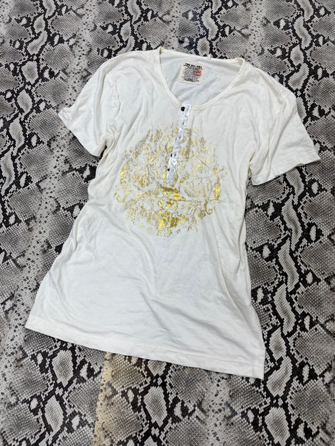“Vintage”00’s Mood Glitter Print White T 상품이미지3