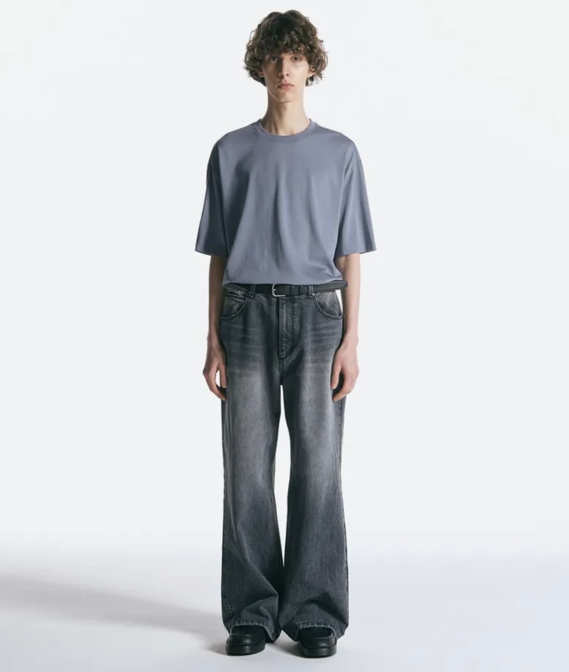 인사일런스 CALIK 로우 웨이스트 와이드 진 ASH GREY S사이즈 상품이미지1