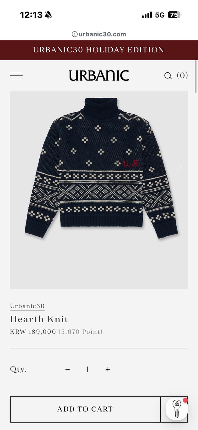 Urbanic 30 hearth knit 상품이미지2