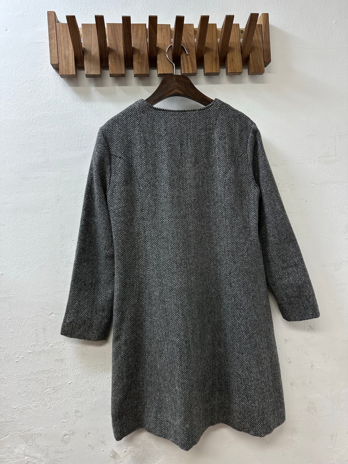 일본빈티지 헤링본 포켓 버튼 디테일 코트  상품이미지4