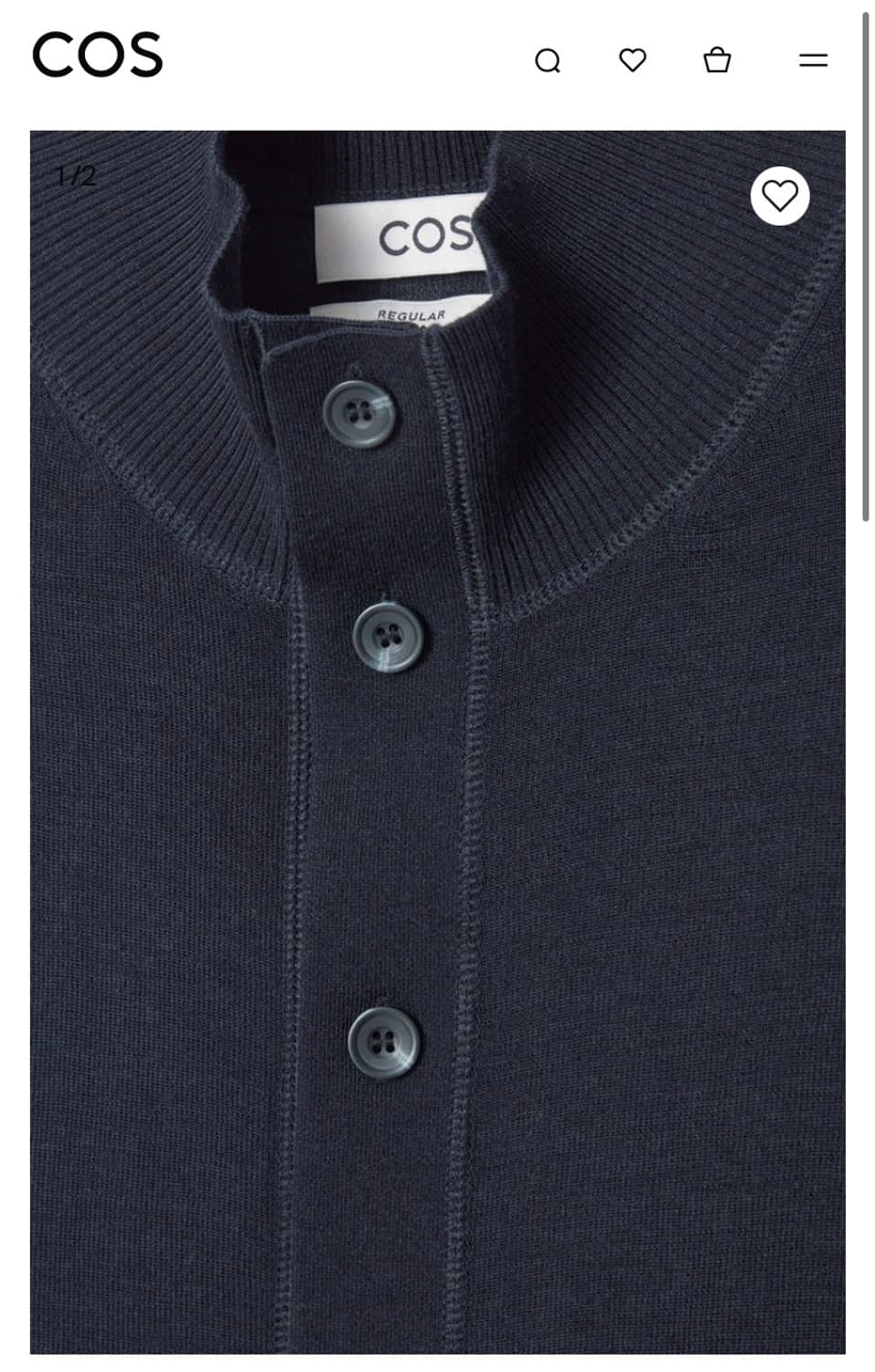 [L] Cos 메리노 울 퍼널넥 가디건 판매  상품이미지2