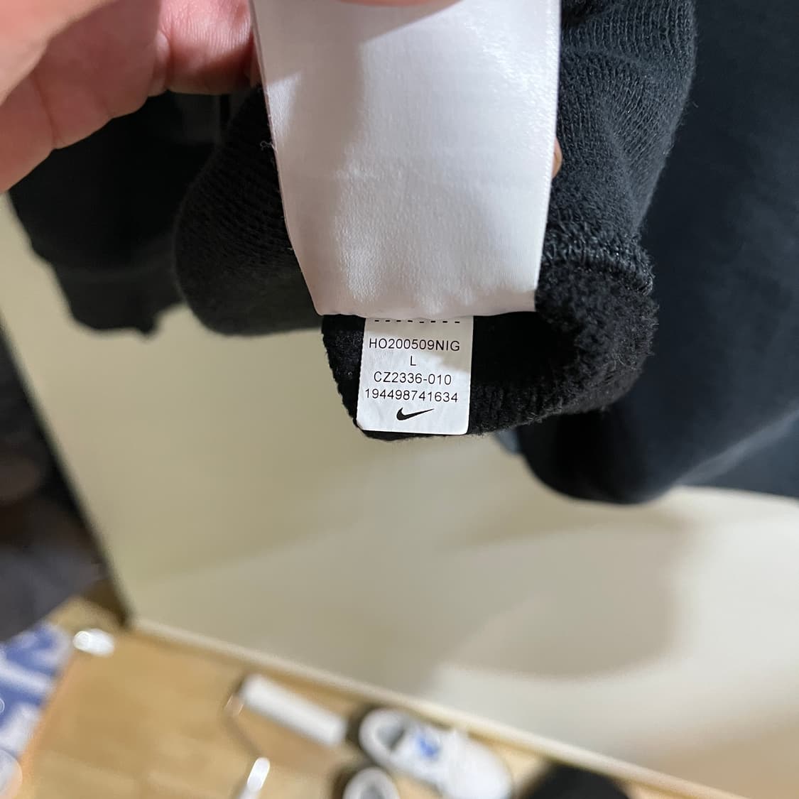 (L) 나이키 에어모지 후드 티셔츠 블랙 상품이미지6