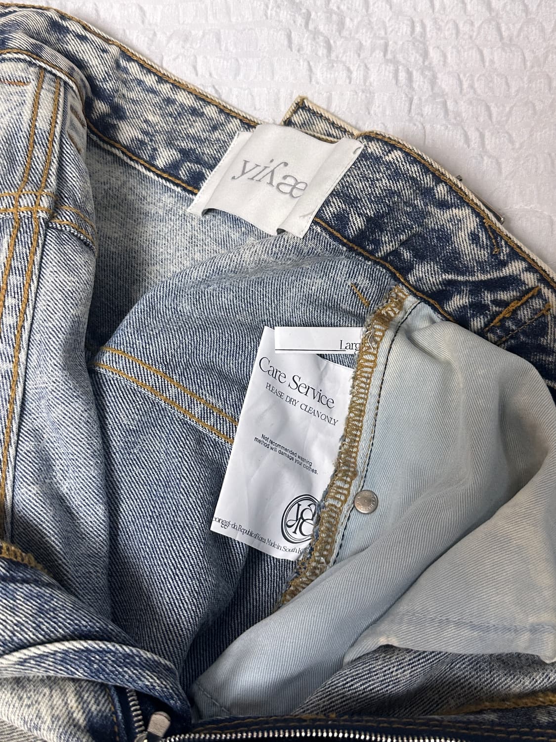[L] 이예 yiyae wide washed 데님 블루 상품이미지4