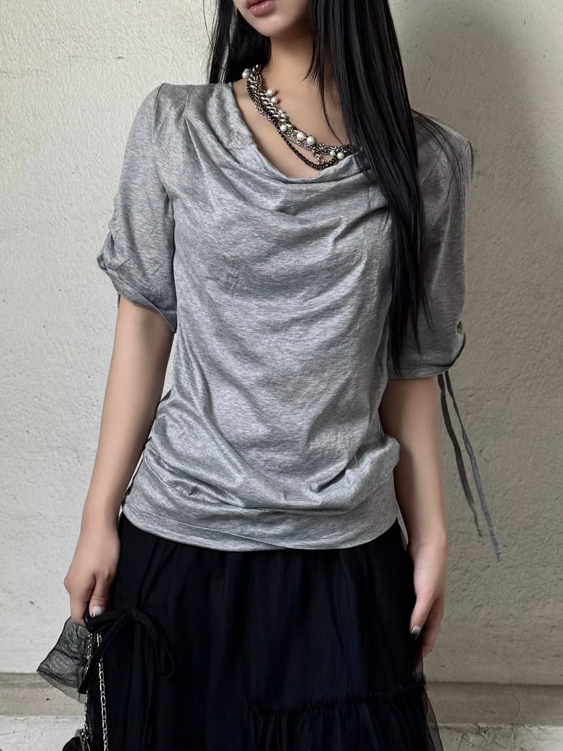 Shirring drape top 상품이미지1