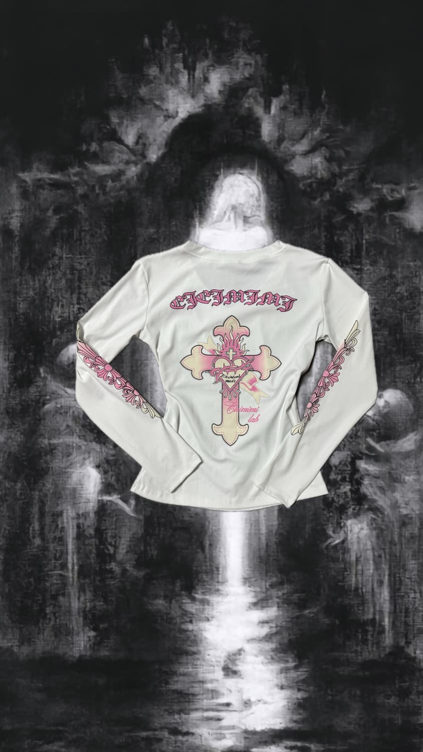 크롬하츠깔 펑크 십자가 롱슬리브 상품이미지2