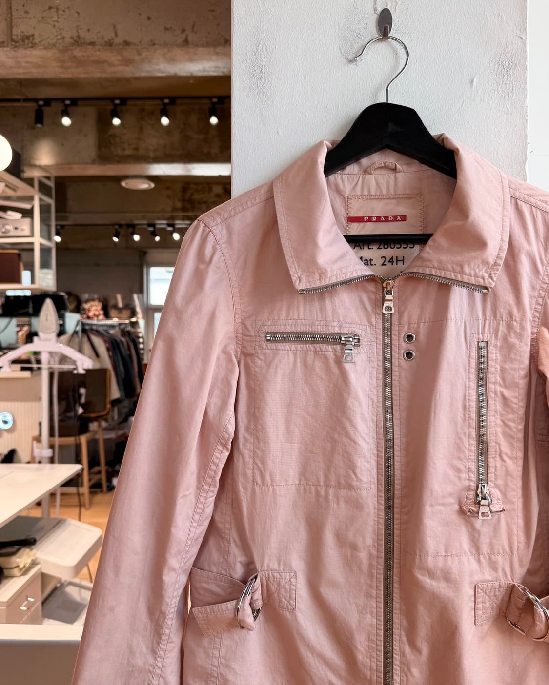 프라다 핑크 코튼 투웨이 자켓  상품이미지4