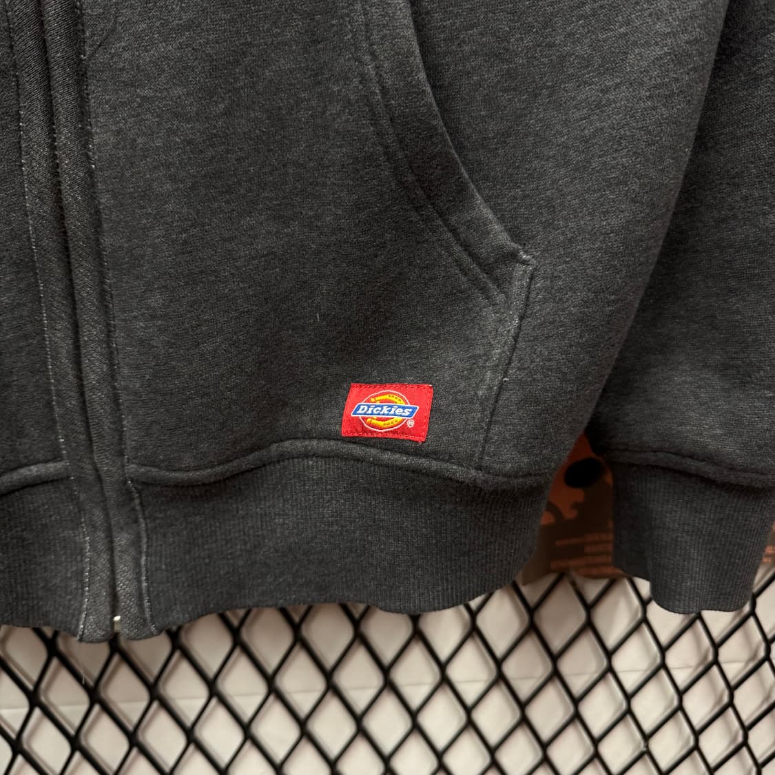 디키즈 어센틱 후드 집업 안감 양털 디테일 그레이 상품이미지6