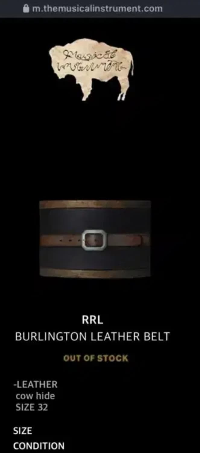 RRL 솔리드 브라스 벌링턴 벨트 상품이미지9