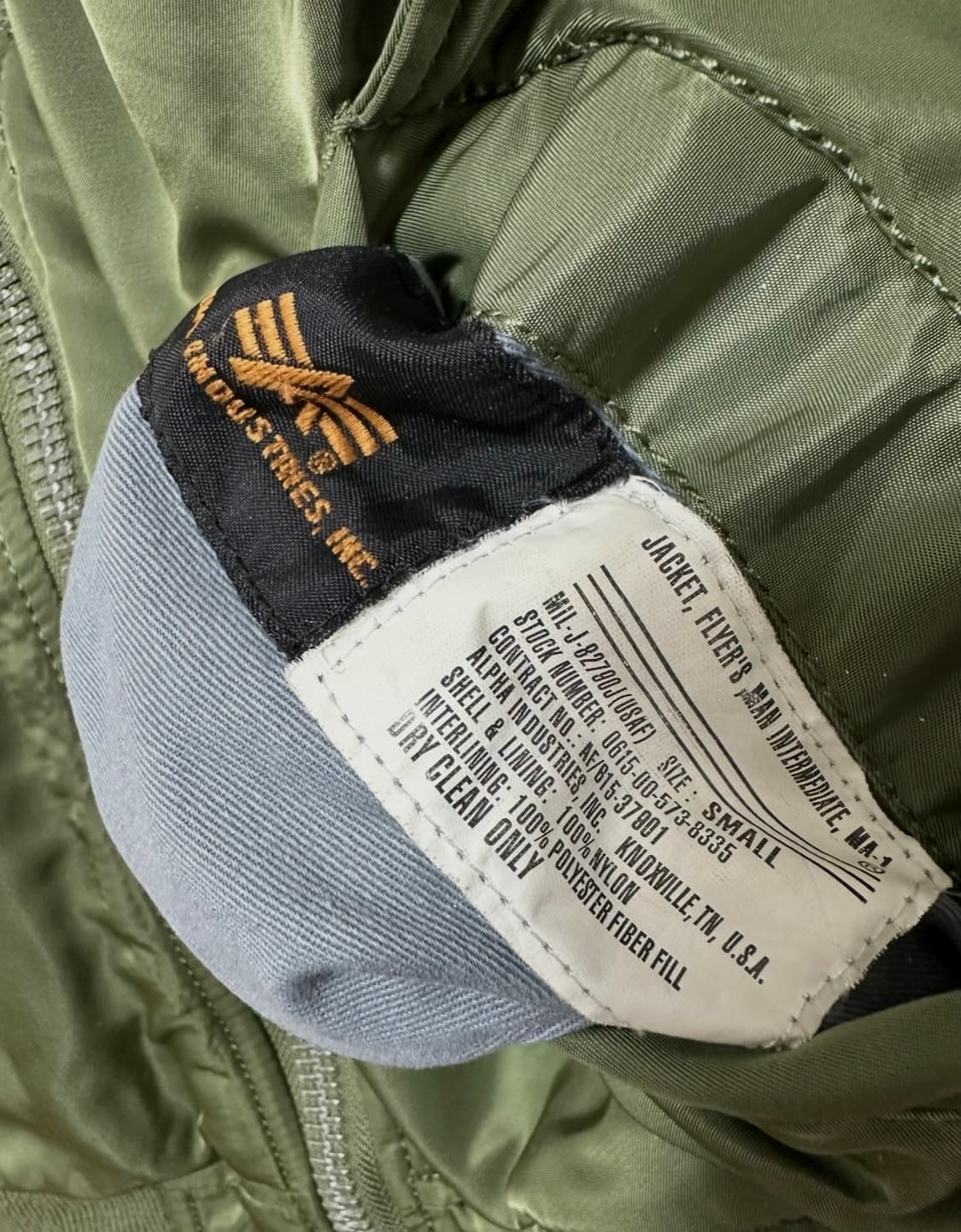 알파인더스트리 ma-1 봄버 자켓 카키 상품이미지5