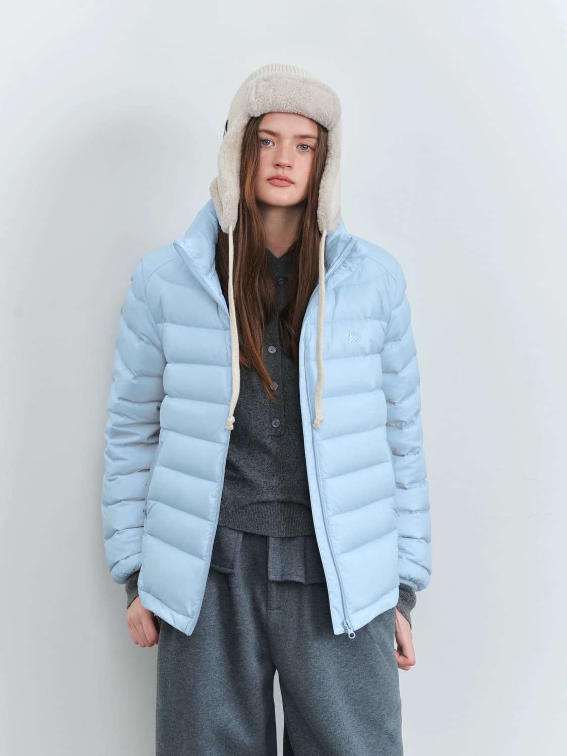 Kiki White 스카이블루 패딩 상품이미지2