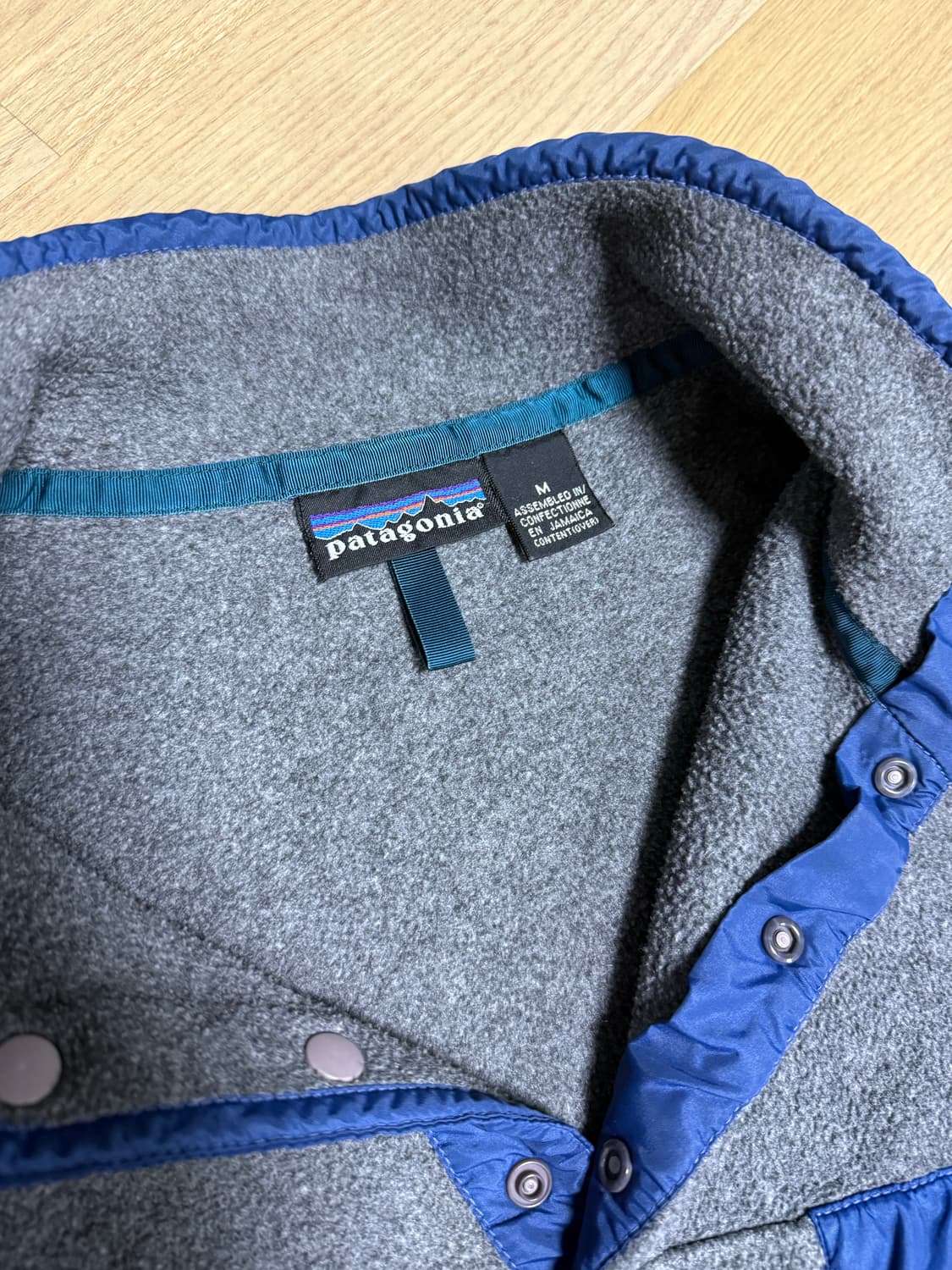 90's 파타고니아 신칠라 스냅티 블루/차콜그레이 남자 M사이즈 팝니다 상품이미지3