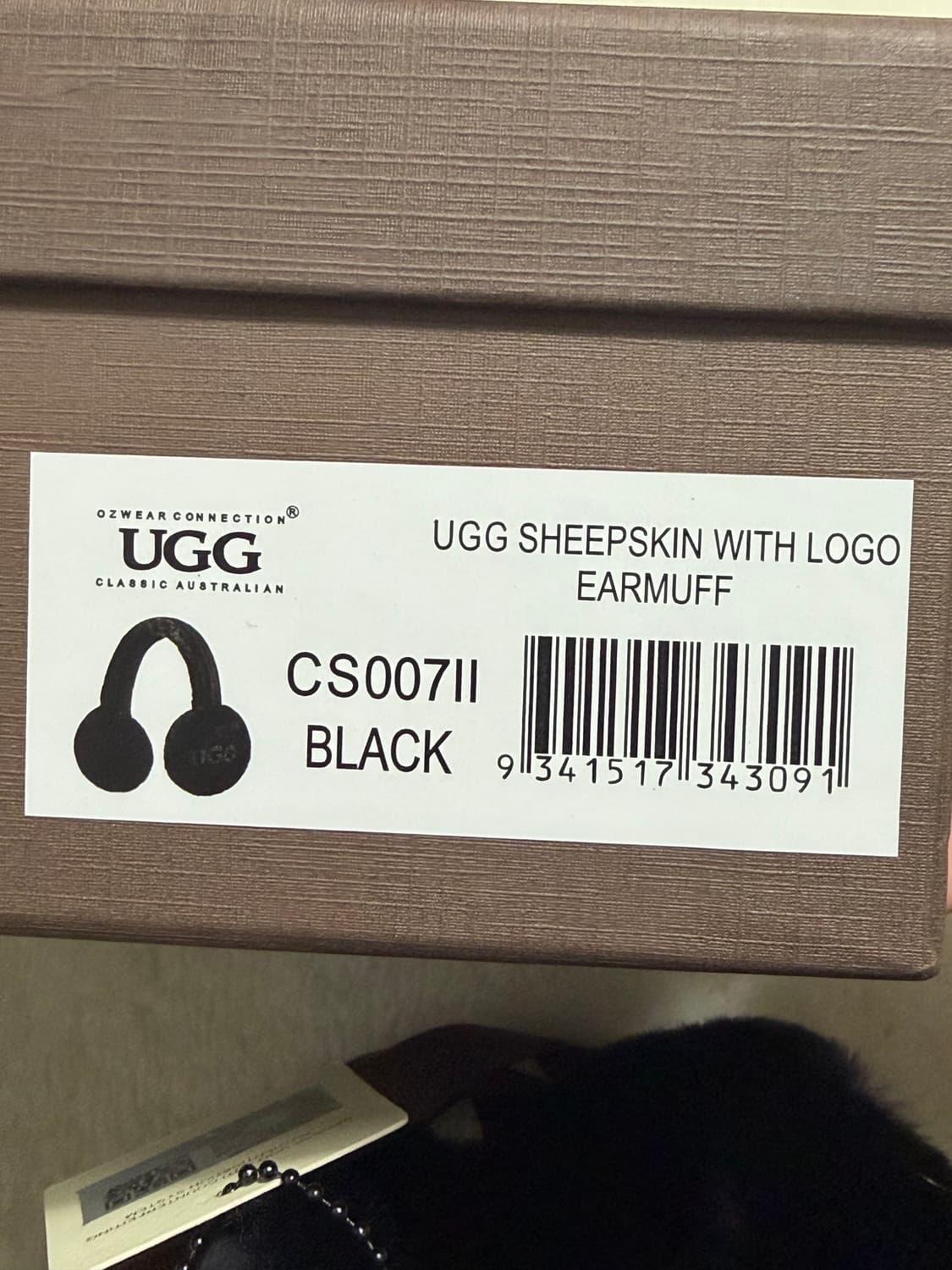 UGG 호주 귀마개 블랙 새상품 상품이미지5