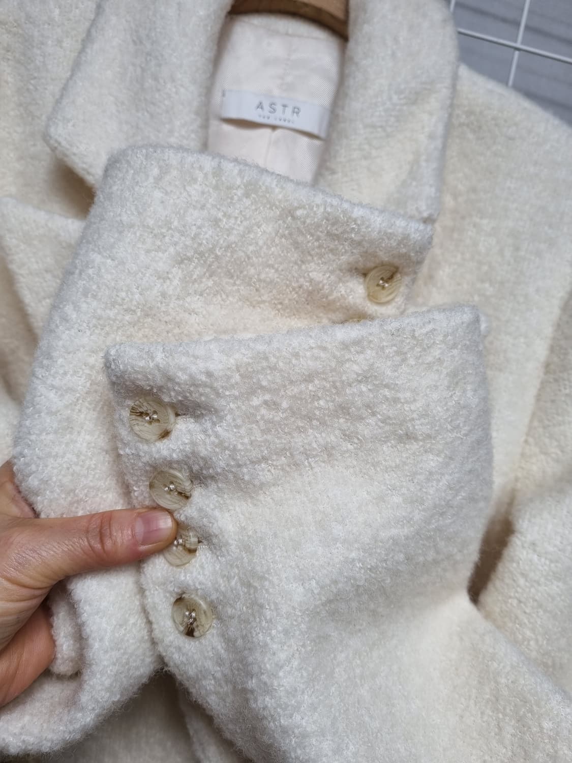 (새상품) ASTR 모직코트 (크림) 상품이미지6