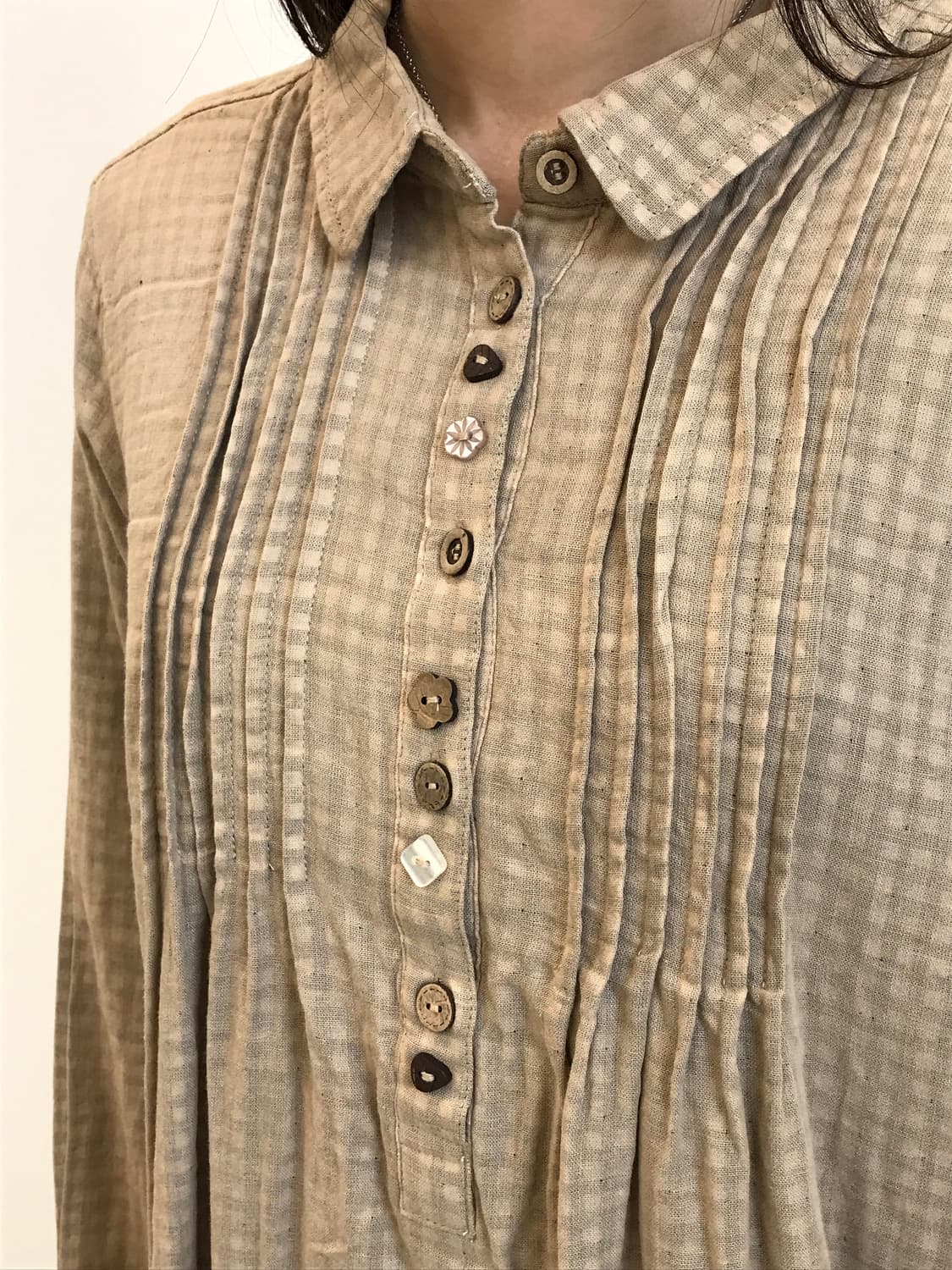 Jpn Kitsch Brown Multi-Button Shirt 상품이미지1