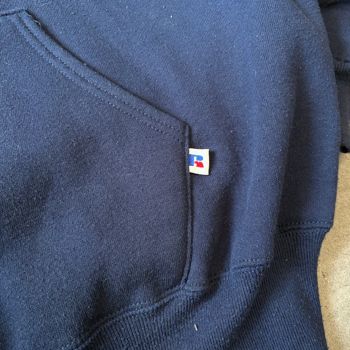 90s 90년대 미국 생산 러셀 블랭크 네이비 후드 집업  상품이미지6