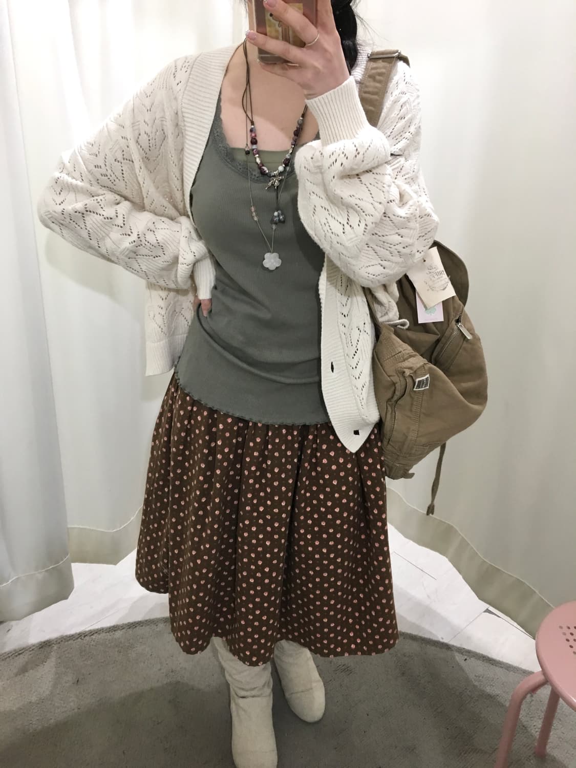 Olive Lace Padded Cami 상품이미지4