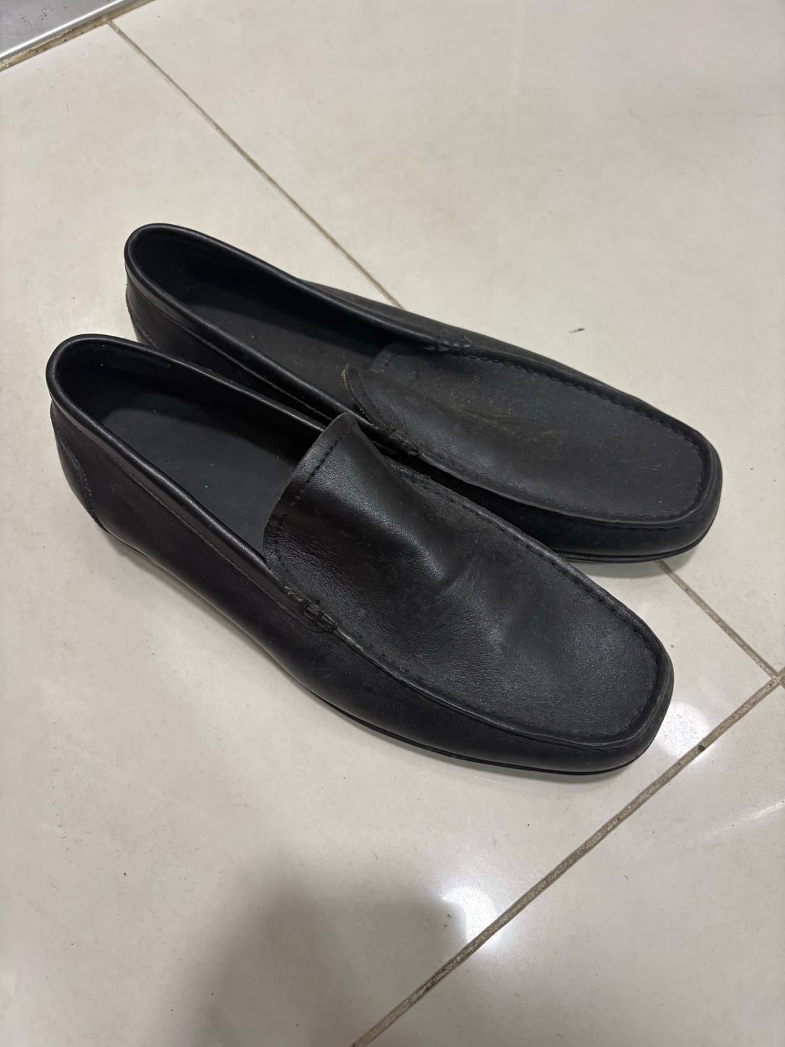 Vintage Black Leather Driving Shoes 상품이미지3