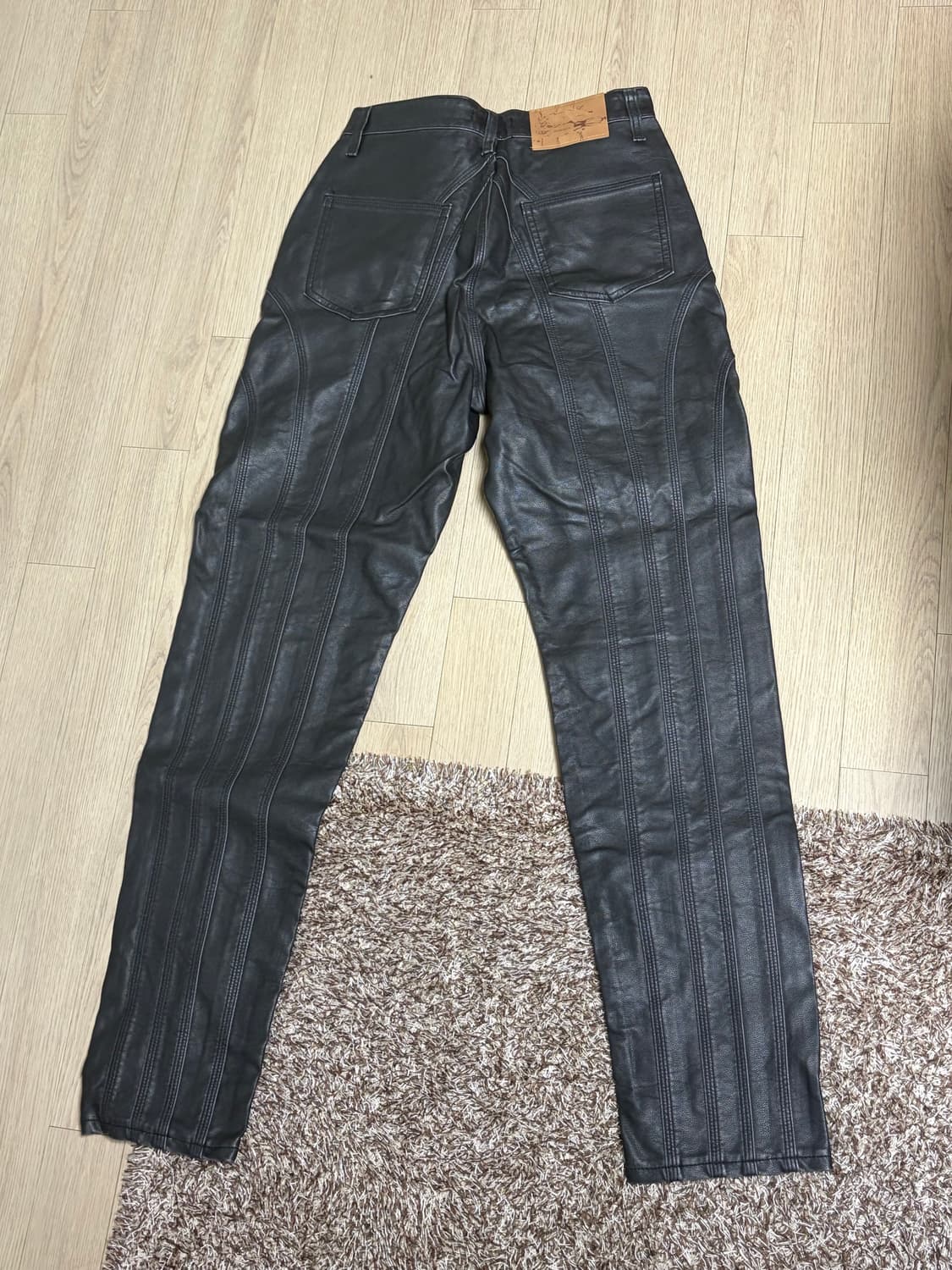 604service 레더 팬츠 그레이 상품이미지3