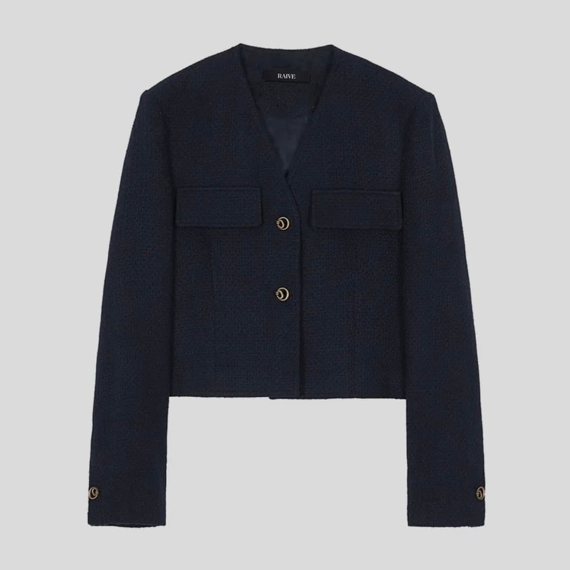 Raive 레이브 네이비 트위드 자켓 상품이미지1