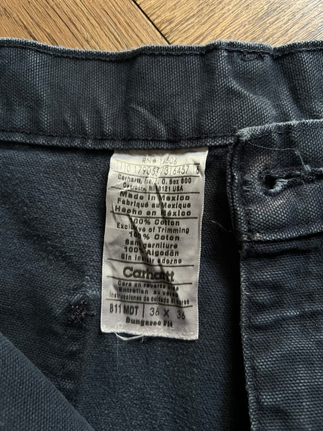 [36]칼하트 USA 빈티지 워싱 미드나잇 네이비 싱글니 카펜터 워크팬츠 상품이미지8