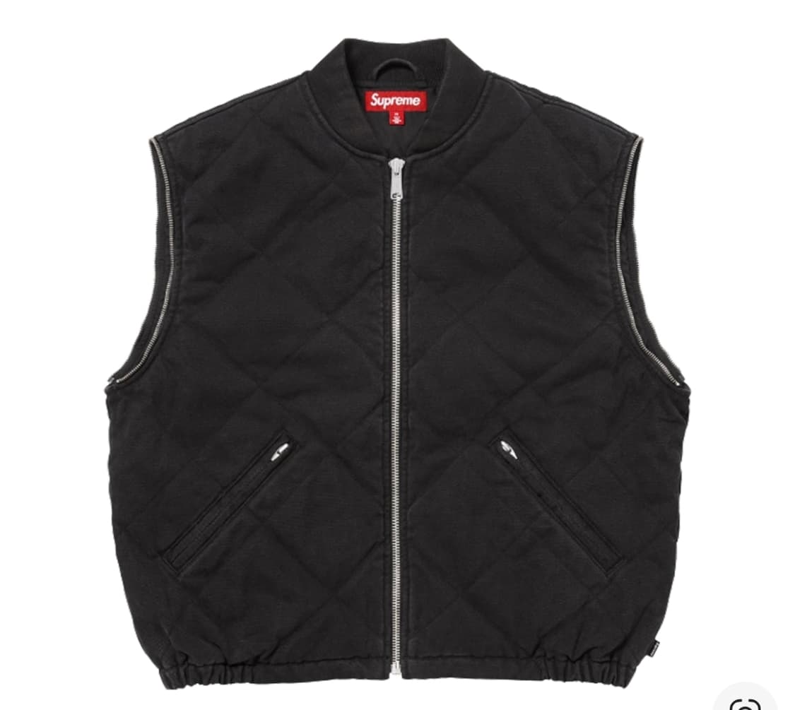 xl) 슈프림 집 오프 슬리브 퀼티드 봄버 자켓 블랙 - 25FW 상품이미지7